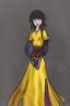 Placeholder: Portrait lady, full body shot, full-color medium shot YellowDarkAcademia