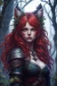 Placeholder: CAT GIRL, FANTASY, FORESTY, VINES, SOULLESS, FLUFFY TAIL, VIKING RED HAIR, METAL