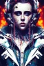 Placeholder: Danish singer MØ face,Abstract Yoji Shinkawa,cyberpunk, neon tones,