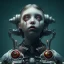 Placeholder: a little girl with a cyborg brain and a lot of red liquid, steam punk, scary, horror, realistic, made in octane, cinematic, ultra-realistic, extremely detailed octane rendering, 8K, VRAY Super Real ar 2:3, dof photorealistic futuristic 50mm lens hard lighting dark gray tintype photograph, realistic lighting, sephia colors