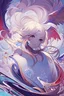 Placeholder: A detailed illustration of a beautiful young female human with wings. Skin, hair and face are all made of paint. Highly detailed flawless facial features and eyes. Abstract Oil painting splash art. White background, wide angle, abstract design, beautiful, thick flowing paint strokes, fantasy art, modern art, ((soft happy complimentary colors,)) modern aesthetic, focused on the character, 4K resolution.
