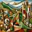 Placeholder: picasso landscape more browns cubism