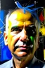 Placeholder: in abstract art Basquiat, Picasso, colorful acrylic colors representing, with expressive character--ar 16:9 --no text letter font. –c 40, Buffet and Picasso style,