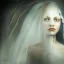 Placeholder: broken, cracked, shattered porcelain made of Bride's face, bridal veil, fine detail, highly intricate, modern surrealism painting, high-quality, volumetric lighting, 8k, ultrahd, George Grie, Marco Escobedo, Igor Morski