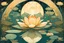 Placeholder: Bordered digital illustration of a Lotus Reflection by Victo Ngai. Art nouveau, Tarot card. High quality, masterpiece.