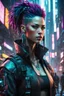 Placeholder: Realizza una dettagliata e ad alta risoluzione rappresentazione di un personaggio cyberpunk semi-realistico immerso in un contesto urbano, integrando senza soluzione di continuità la tecnologia avanzata con un ambiente grintoso. Immagina un protagonista che si muove attraverso le strade affollate, adornato di miglioramenti cibernetici che potenziano le sue capacità fisiche.