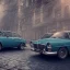 Placeholder: an old Volskwagen estate car ultra realistic,concept, 4k ,on street,8k resolution, high-quality, fine-detail, parked in crowded city winter