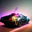 Placeholder: cyberpunk army DeLorean, cyberpunk 2077, center composition, reflection, ultra realistic, shiny, smooth, studio quality, octane render, Surrealism, Triadic colour scheme, glow-stick, god rays, mist on the horizon' ambient lighting, nightclub lighting, polaroid, 100mm, --ar 1:1 --v4