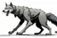 Placeholder: wolf, full body, attacking, profile ,comic book, gray background,