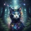 Placeholder: GALAXY WOMAN CAT INTO A DEEP FOREST WITH FRACTALS