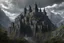 Placeholder: A large dark-stone medieval citadel called the Order of the Ebon Vanguard, nestled in a secluded location among some high peak mountains. medieval fantasy, 16k HDR, ultra realistic,