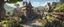 Placeholder: a clock-house in a beautiful surreal sunny countryside market scene with distant hills, many conjoining intricate characterful dwellings (designed by Esher), many paths & walkways & stairways, waterfalls & a waterwheel : ultra high detail, photorealistic, epic cinematic, 8K, Large depth of field