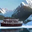 Placeholder: White sternwheeler steamboat winter alaska, nenana