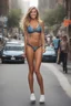 Placeholder: (((Hyper Realistic XL - v1))), ((Absolute Reality)), full body, head to toe, sports illustrated lingerie model, smiling, 20-year-old Shawna Berens, (((massive chest muscles))), (((massive chest muscles))), long, blonde hair, the bangs cut straight across the forehead, blue eyes walking down the center of a busy street in New York City, eyeshadow, eyeliner, mascara, rouge, lipstick, smiling a big happy smile, outer space, planets, stars, galaxies, multicolored, colorful, Vibrant, festive