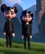 Placeholder: Wendsday Addams with black hair in pigtails, magnificent, majestic, Realistic photography, incredibly detailed, ultra high resolution, 8k, complex 3d render, cinema 4d.