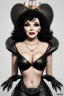 Placeholder: Joan Collins as evil queen in black leather, leather, busty, cleavage, angry, stern look. character design by cory loftis, fenghua zhong, ryohei hase, ismail inceoglu and ruan jia. unreal engine 5, artistic lighting, highly detailed, photorealistic, fantasy