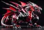 Placeholder: big dragon robot with black and red color schemes, in the style of fairy academia, hard-edge style, agfa vista, dynamic pose, oshare kei, hurufiyya, rtx, close picture, intricate details, highly detailed, high details, detailed portrait, masterpiece,ultra detailed, ultra quality