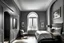 Placeholder: arched ceiling grey bedroom in the modern townhouse