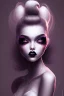 Placeholder: Girl, cute, beautiful, dark shadows, tilted head, black lipstick