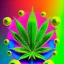 Placeholder: Marijuana, splash color, bright colors, neon, glow, Psychedelic, detail, 8k, bright light, surreal, haze