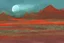 Placeholder: fantasy, illustration, watercolour, inhospitable locale, deserts of black sand, huge plains of dark granite, no water to be found anywhere, and no sunlight, blood-red sky, -brown, -plants, red sky, black sand,