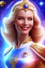 Placeholder: cosmic woman smile, admiral from the future, one fine whole face, crystalline skin, expressive blue eyes,rainbow, smiling lips, very nice smile, costume pleiadian, Beautiful tall woman pleiadian Galactic commander, ship, perfect datailed golden galactic suit, high rank, long hair, hand whit five perfect detailed finger, amazing big blue eyes, smilling mouth, high drfinition lips, cosmic happiness, bright colors, blue, pink, gold, jewels, realist, high commander