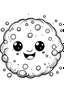 Placeholder: a black and white coloring page of a happy and cute blob surrounded by bubbles outlined image in white background, only use outline, no shadows and clear and well outlined, clean line art, fine line art, HD