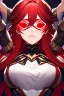 Placeholder: dramatic close-up portrait hologram in the realistic anime style of Mophea Fiverr, a beautiful red haired anime girl , suspended in mid-air within a mesmerizing display of a gallery, dramatic, dark and emo, mesmerizing and striking