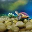 Placeholder: turtle and flower sea and mountain