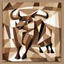 Placeholder: picasso style bull cubism brown