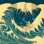 Placeholder: An astronaut floating in space surrounded by a halo of glowing jellyfish, done in the style of Hokusai's The Great Wave off Kanagawa