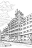 Placeholder: pencil doodle of a hospital