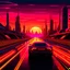 Placeholder: A cinematic photo of Sunset Drive, bathed in warm, neon-lit hues, evoking the nostalgia of Retrowave and 8Bit eras, with bold, geometric shapes and vibrant, electric colors, set against a backdrop of a fiery, synth-heavy sunset, with sleek, futuristic cars speeding by, leaving trails of light, amidst a futuristic cityscape, infused with a sense of retro-futurism, and a hint of digital glitch, with bold, contrasting highlights and deep, rich shadows, capturing the essence of Synthwave's retro-uto