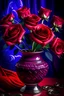 Placeholder: red roses in a purple vase