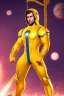 Placeholder: Cosmic super hero with wepon , yellow costume,4k image, full body man