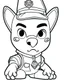 Placeholder: outline art for Paw Patrol coloring page, Japanese manga style, cartoon style, cute face, white background sketch style, full body is a must, only use outline, clean line art, no shadow, bold outline