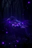 Placeholder: Ultra-realism, Beautifully mystical black raven, Iridescent feathers, glow, glow, fireflies, sitting in a clearing in a dark forest, black and purple, Dark fantasy,monochromatic palette, over-detailed, cinematic, Ultra HD v.1.3.