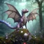 Placeholder: cute, adorable baby dragon made of crystals and gems, glittery scales, iridescent wings, sitting on forest floor, muted rainbow colors, intricate, fine detail, 8k, sharp, crisp, high-quality, 4k , octane render, detailed matte, volumetric lighting, brian froud, howard lyon, anne stokes, lisa parker, selina french, greg rutowski