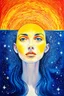 Placeholder: Oh, let the sun beat down upon my face, with stars to fill my dream; neo-surrealistic optical art
