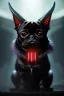 Placeholder: Demonic character, demon horns, demon tail, ominous, facepaint, pug, waist up portrait, intricate, oil on canvas, masterpiece, expert, insanely detailed, 4k resolution, retroanime style, cute big circular reflective eyes, cinematic smooth, intricate detail , soft smooth lighting, soft pastel colors, painted Renaissance style