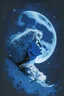 Placeholder: Diana on Moon with stars blue