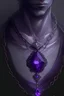 Placeholder: a human divine soul socerer from dnd world, On the necklace hangs a black gemstone with a deep purple edge