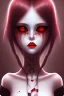 Placeholder: girl, cute, beautiful, creepy, white eyes, red lips, black hair with bangs