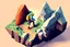 Placeholder: An adventurer climbing a mountain in isometric view