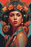 Placeholder: A beautiful portrait painting of a Singer Danish MØ face by pascal blanche and sachin teng and sam yang and greg rutkowski, in style of colorful comic. symmetry, hyper detailed. octanev render. trending on artstation