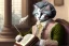 Placeholder: Mature cats dressed like _Wolfgang Amadeus Mozart_, paws, perfect iris, playing music, stre...istic, extremely accurate, delicate, extremely detailed, Graphic novel style, wide-angle, open aperture, superfine pencil