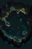 Placeholder: dark cave with water and islands, dnd map, topview