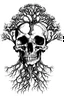 Placeholder: skull, creepy dead tree , roots, full image