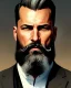 Placeholder: "MIddle aged white human male, with a trimmed but uneven beard, piercing eyes with slick back hair, full-scale head and shoulders portrait, 8k resolution concept art portrait by Greg Rutkowski, Artgerm, WLOP, Alphonse Mucha dynamic lighting hyperdetailed intricately detailed Splash art trending on Artstation triadic colors Unreal Engine 5 volumetric lighting Splash art fantasy"