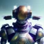 Placeholder: A portrait of a crystalised robot samurai with yakuza tatu, atmospheric, realistic, unreal engine cosmic galactic, cinematic lighting, octane render, random colors, transparent, cosmic ambiance, masterpiece, art by Yoji Shinkawa, composing fit inside